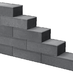 Lineablock Mount Everest 40x20x12,5 Strak muurelement,ongetrommeld Stapelblokken