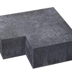 Oud Hollands hoekstuk traptreden 90gr Antraciet 23x23x15 Binnen (37x15) Traptreden