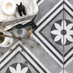 GeoCeramica Concreet Flower Decorate 60x60x4 Keramische tegels
