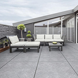 GeoCeramica Impasto Grigio decor 80x80x4 Keramische tegels