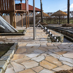 Flagstone Rio sunrise extra Geel-bont Gespleten Flagstones