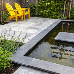 Vijverranden/afdekplaten Blue Moon Honed Linea Grijs-blauw 100x30x3 Vijver- en zwembadrand