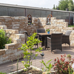 Combiwall Splitton Mont Blanc 20x30x15 Getrommeld,4 zijden gekloofd muurelement Stapelblokken