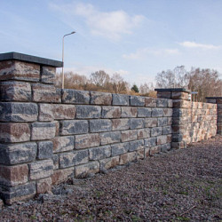 Combiwall Splitton Kilimanjaro 20x40x15 Getrommeld,4 zijden gekloofd muurelement Stapelblokken