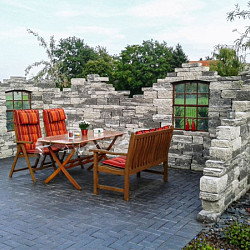 Ruine Combiwall Splitton compleet Matterhorn Ruine compleet met bouwplan Stapelblokken