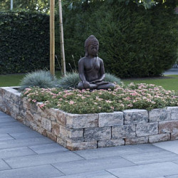Combiwall Splitton Uno Kilimanjaro 15x30x12 Getrommeld,4 zijden gekloofd muurelement Stapelblokken