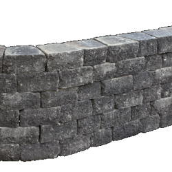 Pilestone Coal 17/23x21,5x10 Getrommeld stapelbaar muurelement in trapeziumvorm met 2 ruwe zijden Stapelblokken
