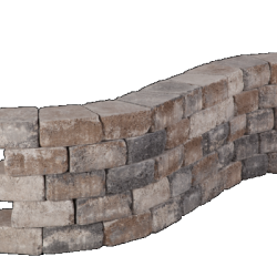 Pilestone Kilimanjaro 17/23x21,5x10 Getrommeld stapelbaar muurelement in trapeziumvorm met 2 ruwe zijden Stapelblokken
