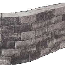 Pilestone Gothic 17/23x21,5x10 Getrommeld stapelbaar muurelement in trapeziumvorm met 2 ruwe zijden Stapelblokken