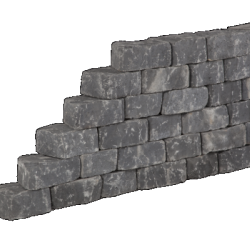Promo-wall Mount Everest 24/17x15x10 Getrommeld stapelbaar muurelement in trapeziumvorm gewelfd Stapelblokken
