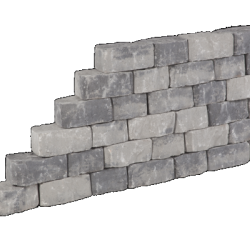 Promo-wall Matterhorn 24/17x15x10 Getrommeld stapelbaar muurelement in trapeziumvorm gewelfd Stapelblokken