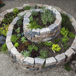 Promo-wall Kilimanjaro 24/17x15x10 Getrommeld stapelbaar muurelement in trapeziumvorm gewelfd Stapelblokken