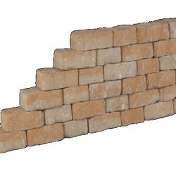 Promo-wall Mont Blanc 24/17x15x10 Getrommeld stapelbaar muurelement in trapeziumvorm gewelfd Stapelblokken