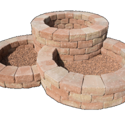 Pilestone ronde bloembak Mont Blanc 17/23x21,5x10 Compleet met bouwplan Stapelblokken