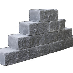 Straight block Mount Everest 35x20x15 2 zijden gekloofd muurelement Stapelblokken