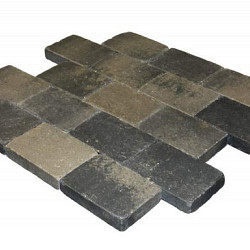 Metro Trommelsteen 15x20x6 grijs/zwart genuanceerd Beton klinkers