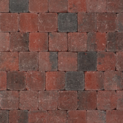 Tambour Trommelsteen Rood/Zwart 10x10x6 Beton klinkers
