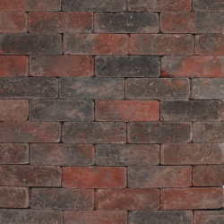 Tambour Trommelsteen dikformaten Rood/Zwart 7x21x7 Beton klinkers