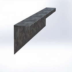 Overzetstuk muurelement recht 150x30x15,8 VERZINKT Borderrand cortenstaal 