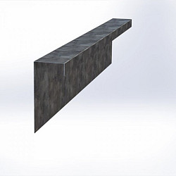 Overzetstuk muurelement recht 150x30x12,8 VERZINKT Borderrand cortenstaal 