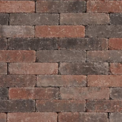 Tambour Trommelsteen waalformaten Rood/Zwart 5x20x7 Beton klinkers
