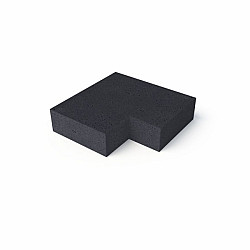 Oud Hollands hoekstuk traptreden 90gr Carbon 60x60x15 Buiten (37x15) Traptreden