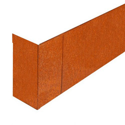 Hoekstuk uitwendig 15x28x15 CORTEN Borderrand cortenstaal 