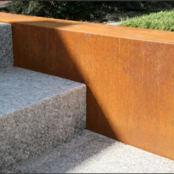 Overzetstuk muurelement recht 150x45x15,8 CORTEN Borderrand cortenstaal 