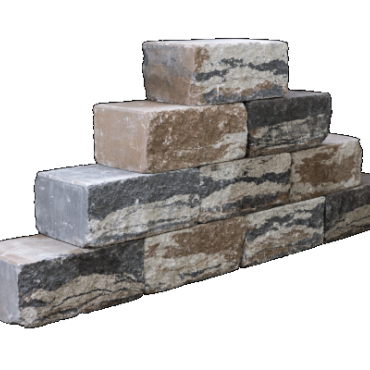 Straight block Kilimanjaro 35x20x15 2 zijden gekloofd muurelement Stapelblokken
