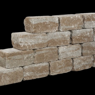 Combiwall Splitton Sierra Nevada 20x20x7,5 Getrommeld,4 zijden gekloofd muurelement Stapelblokken