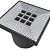 Vloerput met vuilemmer 20x20 Rooster gecoat RAL 9006 (ALU kleur) Putten