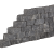 Promo-wall Mount Everest 24/17x15x10 Getrommeld stapelbaar muurelement in trapeziumvorm gewelfd Stapelblokken