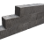 Blockstone small Black 12x12x60 Gehamerd muurelement Stapelblokken