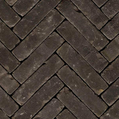 WF80 Nero Natura Zwart bezand Waalformaat 5x20x8 Getrommeld Gebakken klinkers