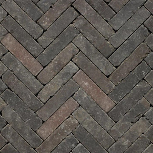 UWF60 Atlas Vida Aubergine zwart bezand Waalformaat 5x20x6 Getrommeld Gebakken klinkers
