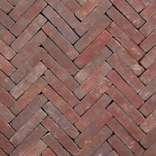 UWF60 Ruston Natura Paars rood bezand Waalformaat 5x20x6 Getrommeld Gebakken klinkers
