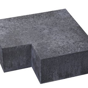 Oud Hollands hoekstuk traptreden 90gr Antraciet 23x23x15 Binnen (37x15) Traptreden