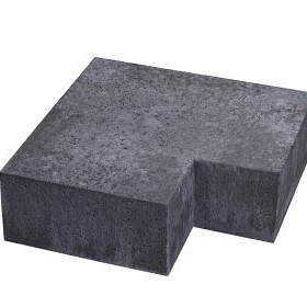 Oud Hollands hoekstuk traptreden 90gr Antraciet 60x60x20 Buiten (40x20) Traptreden