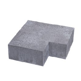 Oud Hollands hoekstuk traptreden 90gr Grijs 60x60x20 Buiten (40x20) Traptreden
