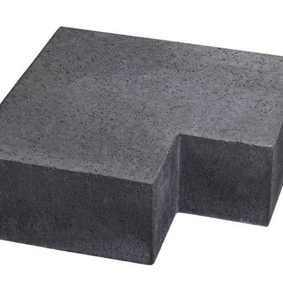 Oud Hollands hoekstuk traptreden 90gr Antraciet 60x60x15 Buiten (37x15) Traptreden