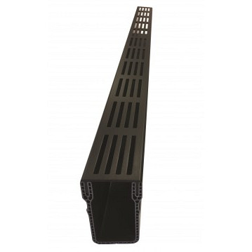 SlimLine 6,1x100x10 Gootelement inclusief zwart aluminium rooster Goten