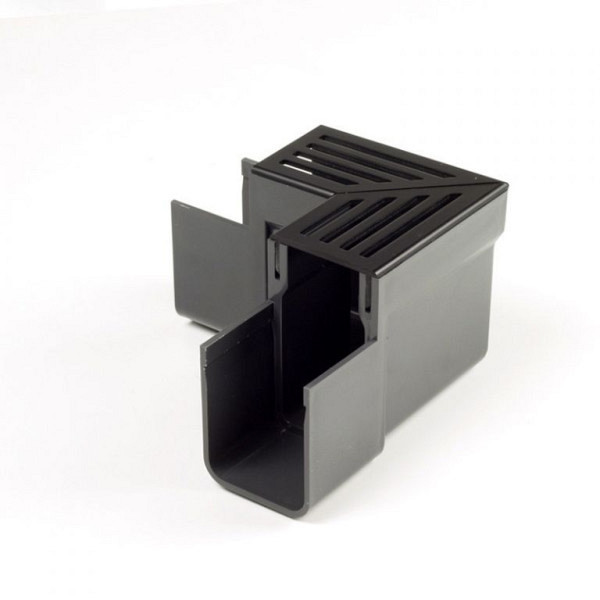 SlimLine 15,9x10 Hoekstuk inclusief zwart aluminium rooster Goten