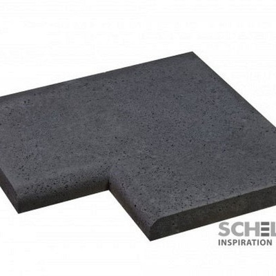 Oud Hollandse zwembadrand hoek Grijs 100x100/40x5 Oud Hollandse tegels 