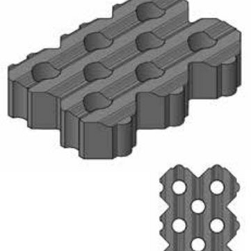 Grastegel / Grasbetonblok type I Grijs 40x60x12cm (bovenzijde vlak + rondom hol-dol) Beton tegels