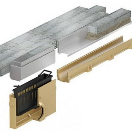 Slotline opzet-/inspectieelement vz.st. schachthoogte 65 mm 50x7,8 Tbv. Euroline vuilvanger, ook Hexaline 2.0 Onderdelen voor afvoergoten