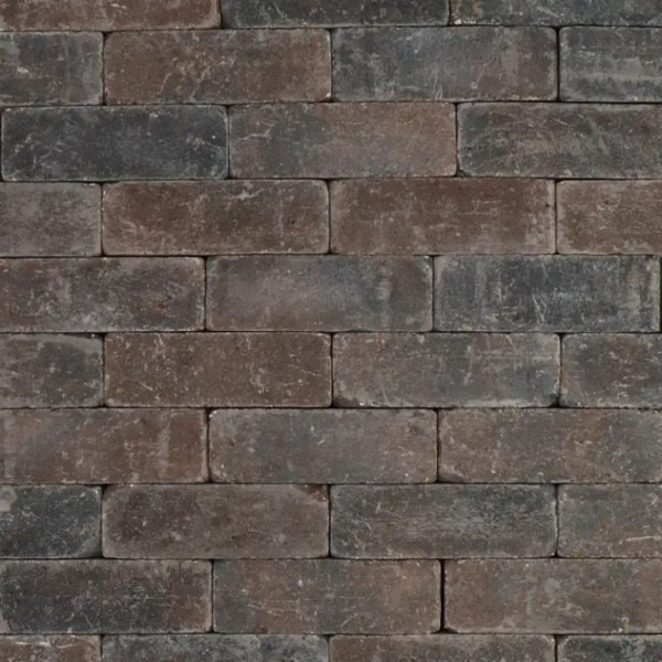 Metro Trommelsteen dikformaten Bruin-zwart 7x21x7 Beton klinkers