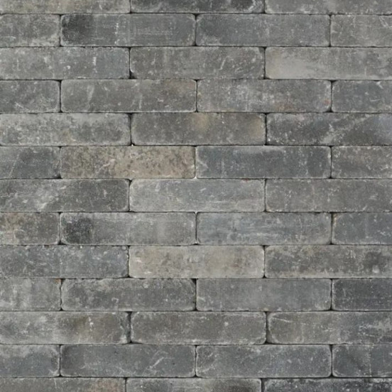 Metro Trommelsteen waalformaten Grijs-zwart 5x20x7 Beton klinkers