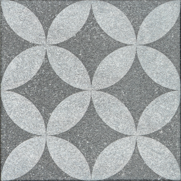 GeoProArte Design Flowers Dark Flower 60x60x4 Beton tegels