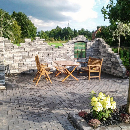 Ruine Combiwall Splitton compleet Matterhorn Ruine compleet met bouwplan Stapelblokken