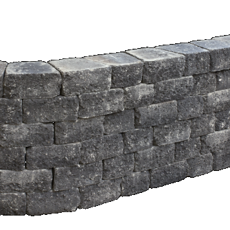 Pilestone Coal 17/23x21,5x10 Getrommeld stapelbaar muurelement in trapeziumvorm met 2 ruwe zijden Stapelblokken
